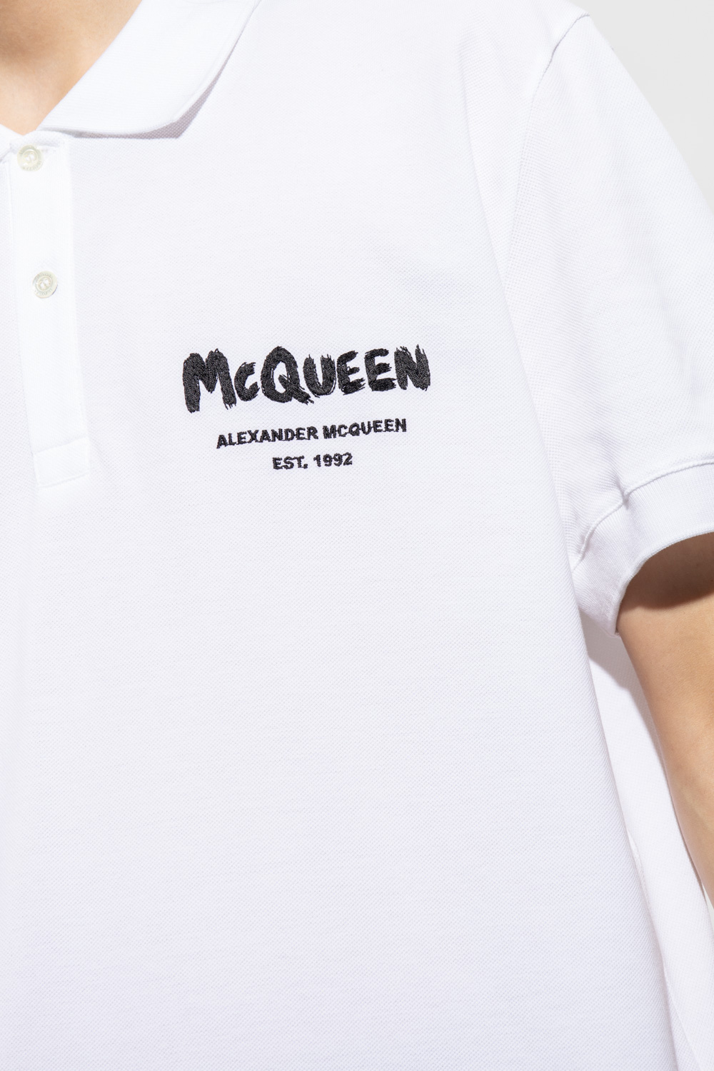 Tシャツ・カットソー alexander mcqueen Logo embroidery polo shirt Alexander McQueen embroidered-logo Polo Shirt | Black | FARFETCH